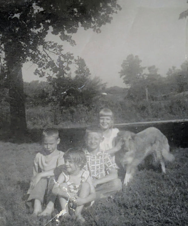 Family & Dog Photo Restoration before