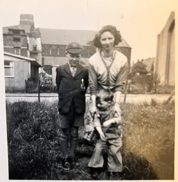 Mother and Two Sons Restored Photo before