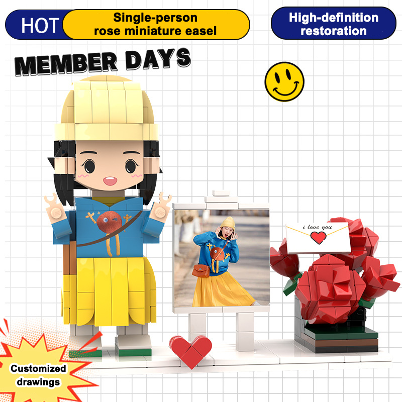 Photo Block 3D Figurine | LEGO style DIY | 3D Assembly Figurine | Couple | Valentine's Day | Gift Birthday