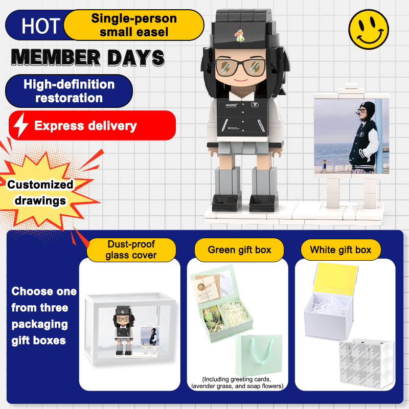 Photo Block 3D Figurine | LEGO style DIY | 3D Assembly Figurine | Couple | Valentine's Day | Gift Birthday