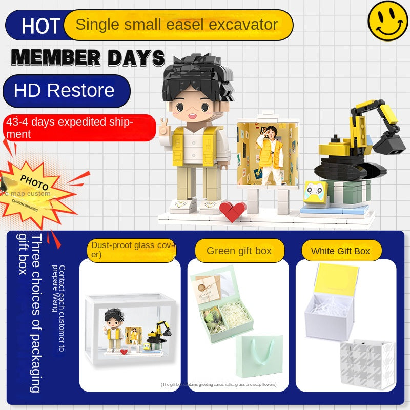 Photo Block 3D Figurine | LEGO style DIY | 3D Assembly Figurine | Couple | Valentine's Day | Gift Birthday