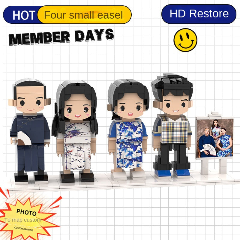 Photo Block 3D Figurine | LEGO style DIY | 3D Assembly Figurine | Couple | Valentine's Day | Gift Birthday