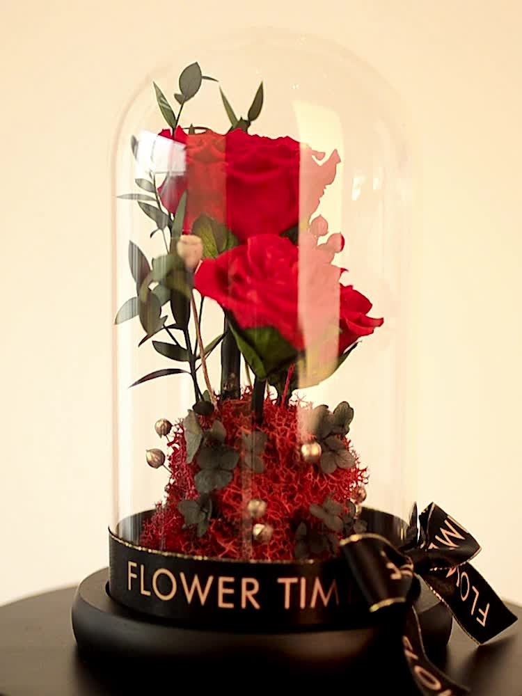 Luxury Gift | Immortal Flowers Dried Roses | Glass Cover Best Gift Box | Creative Ornaments | Valentine's Day Gift | Birthday Gift
