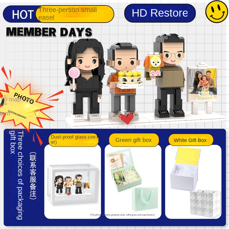 Photo Block 3D Figurine | LEGO style DIY | 3D Assembly Figurine | Couple | Valentine's Day | Gift Birthday