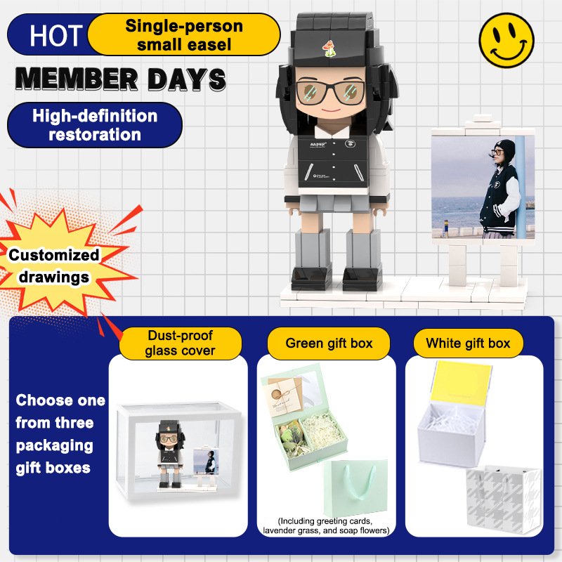 Photo Block 3D Figurine | LEGO style DIY | 3D Assembly Figurine | Couple | Valentine's Day | Gift Birthday