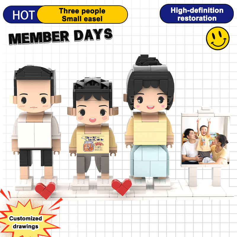 Photo Block 3D Figurine | LEGO style DIY | 3D Assembly Figurine | Couple | Valentine's Day | Gift Birthday