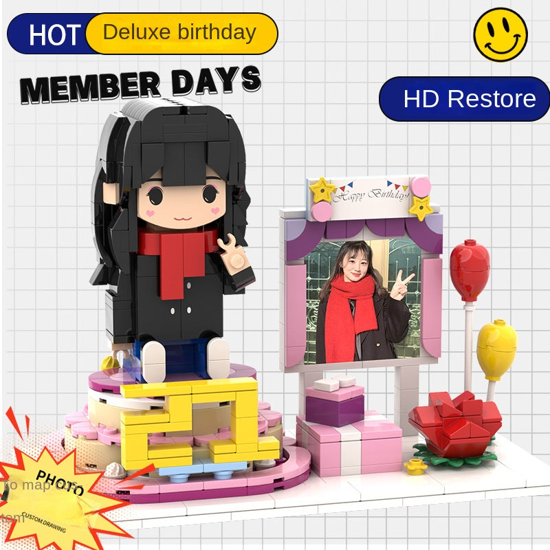 Photo Block 3D Figurine | LEGO style DIY | 3D Assembly Figurine | Couple | Valentine's Day | Gift Birthday