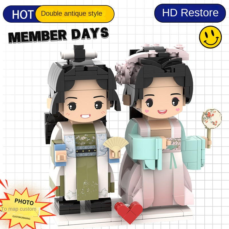 Photo Block 3D Figurine | LEGO style DIY | 3D Assembly Figurine | Couple | Valentine's Day | Gift Birthday