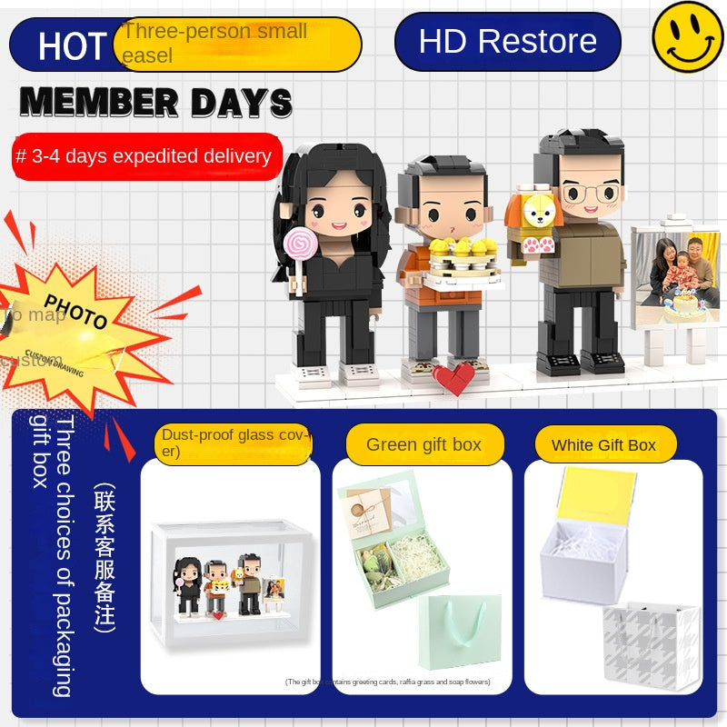 Photo Block 3D Figurine | LEGO style DIY | 3D Assembly Figurine | Couple | Valentine's Day | Gift Birthday