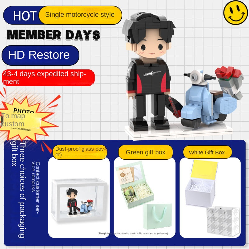 Photo Block 3D Figurine | LEGO style DIY | 3D Assembly Figurine | Couple | Valentine's Day | Gift Birthday