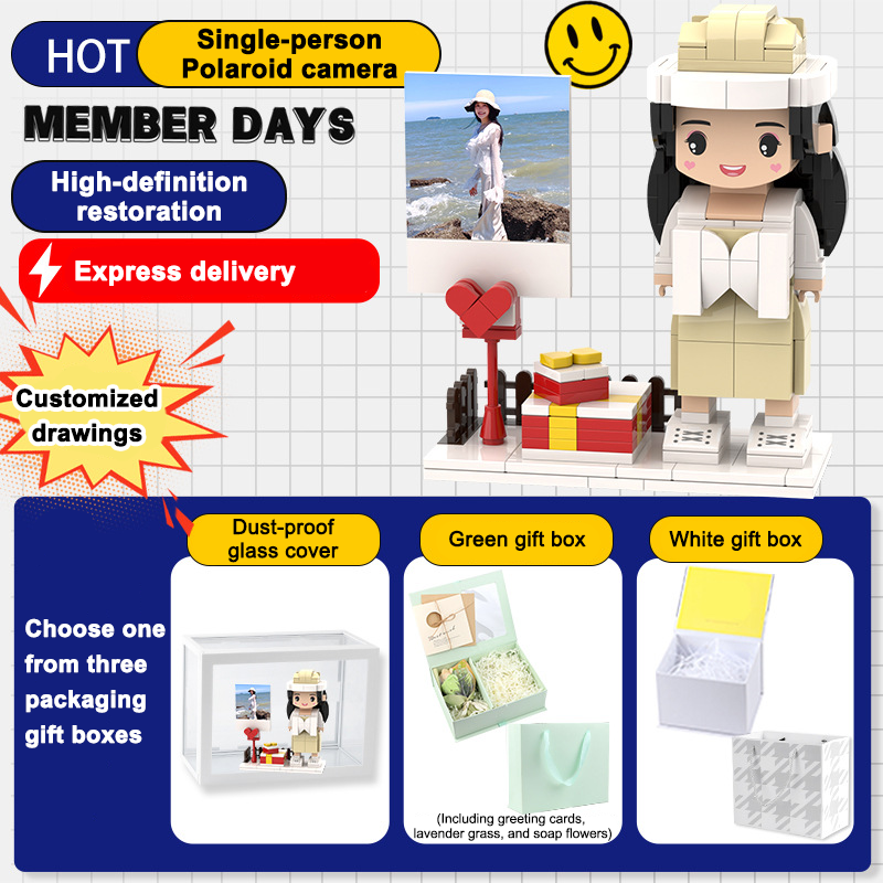 Photo Block 3D Figurine | LEGO style DIY | 3D Assembly Figurine | Couple | Valentine's Day | Gift Birthday
