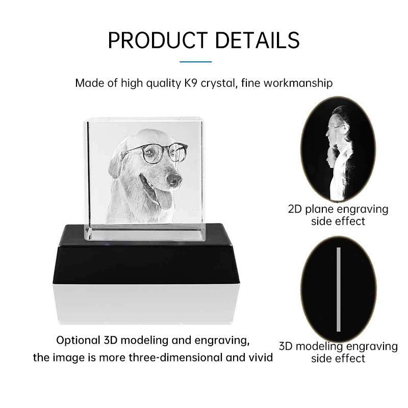 Pet Crystal Inside Carving Creative Gift | Photo Custom | Decorative Lamp | Birthday Gift | Living Room | Bedroom