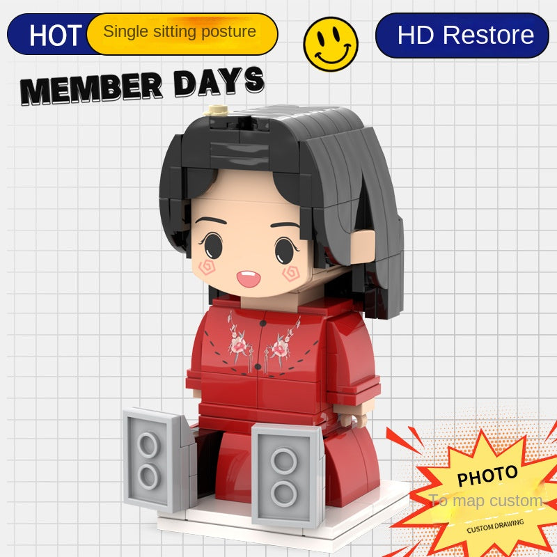 Photo Block 3D Figurine | LEGO style DIY | 3D Assembly Figurine | Couple | Valentine's Day | Gift Birthday