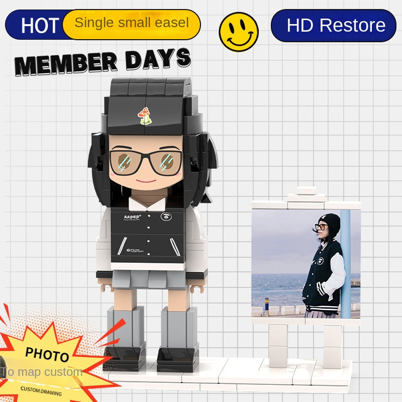 Photo Block 3D Figurine | LEGO style DIY | 3D Assembly Figurine | Couple | Valentine's Day | Gift Birthday