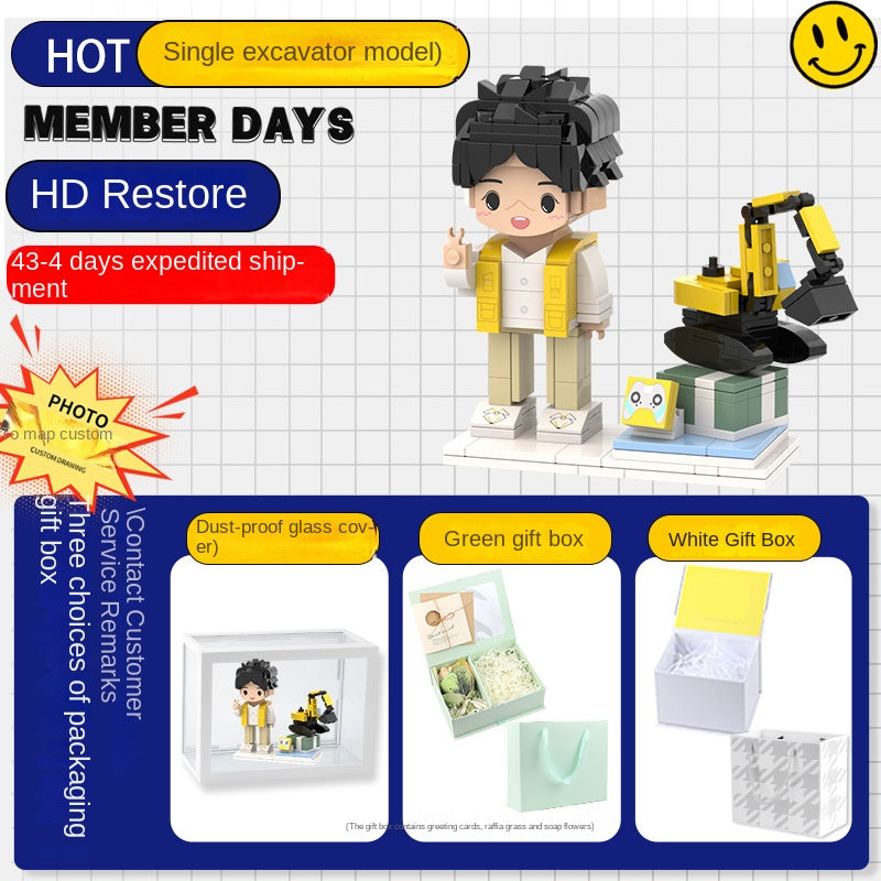 Photo Block 3D Figurine | LEGO style DIY | 3D Assembly Figurine | Couple | Valentine's Day | Gift Birthday
