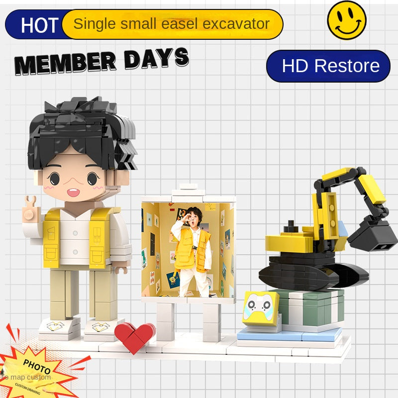 Photo Block 3D Figurine | LEGO style DIY | 3D Assembly Figurine | Couple | Valentine's Day | Gift Birthday