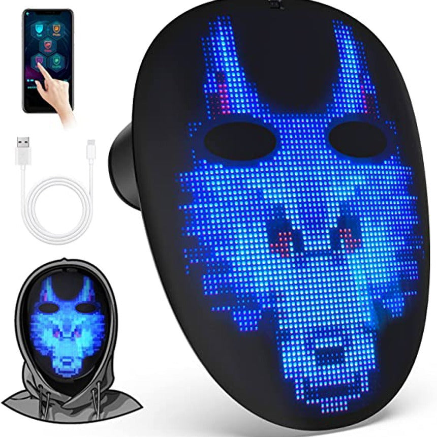 LED gesture sensing face changing luminous mask APP custom Bluetooth shining mask | LumiMemoX