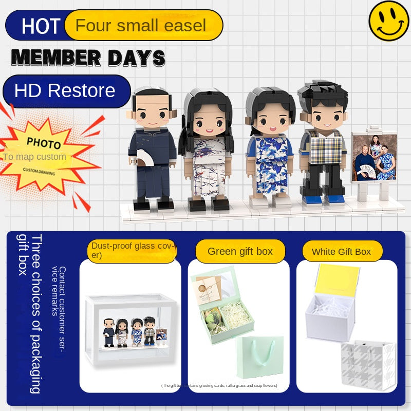 Photo Block 3D Figurine | LEGO style DIY | 3D Assembly Figurine | Couple | Valentine's Day | Gift Birthday