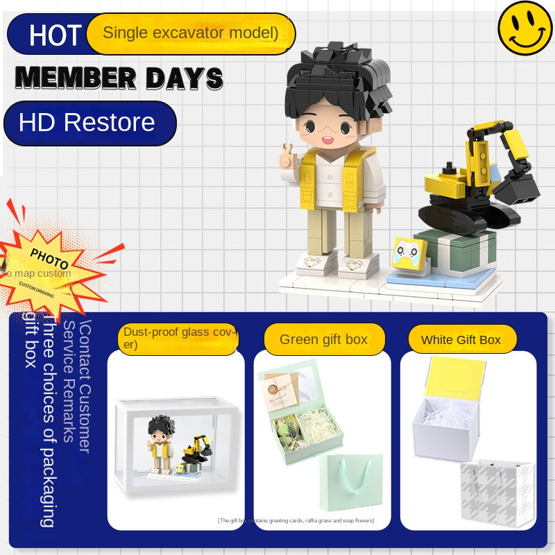 Photo Block 3D Figurine | LEGO style DIY | 3D Assembly Figurine | Couple | Valentine's Day | Gift Birthday