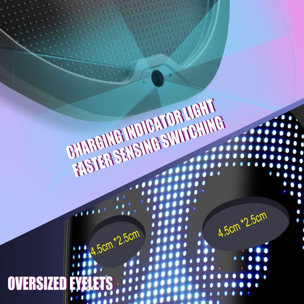 Halloween gesture face changing LED mask , bluetooth APP connection , LED mask luminous ,full color mask