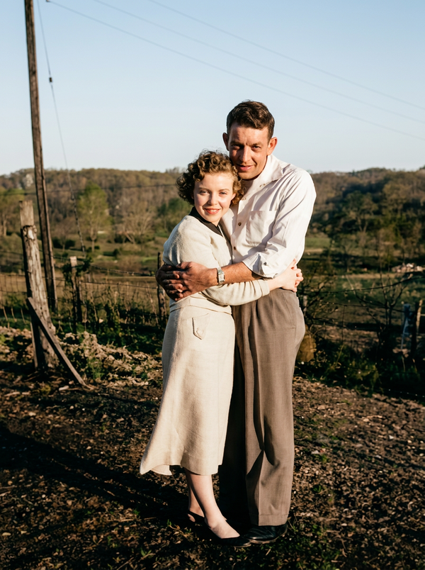  Couple Embrace Countryside Photo Restoration after