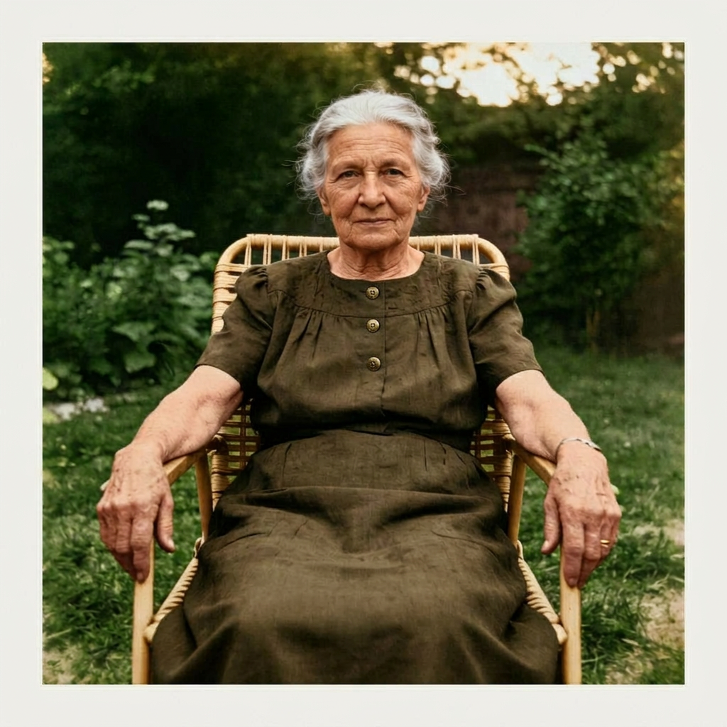 Restored vintage portrait photo example