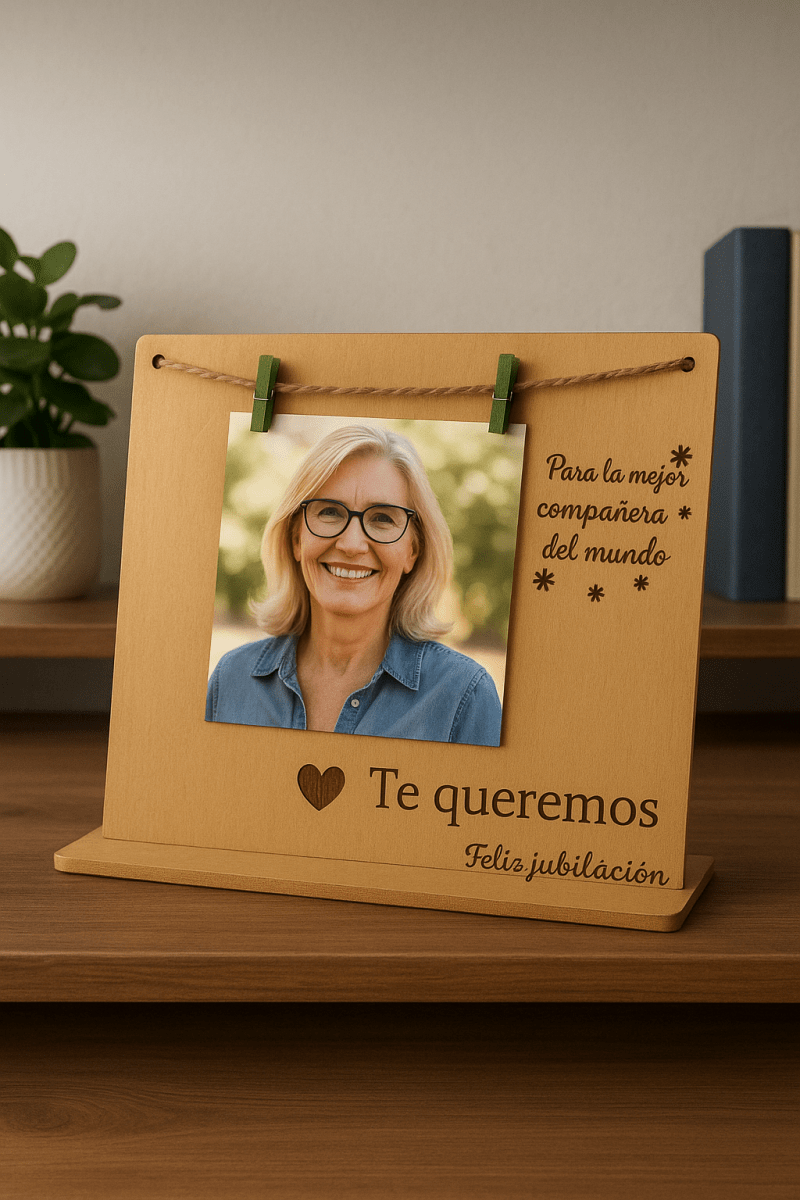 Personalised Wooden Photo Frame with String